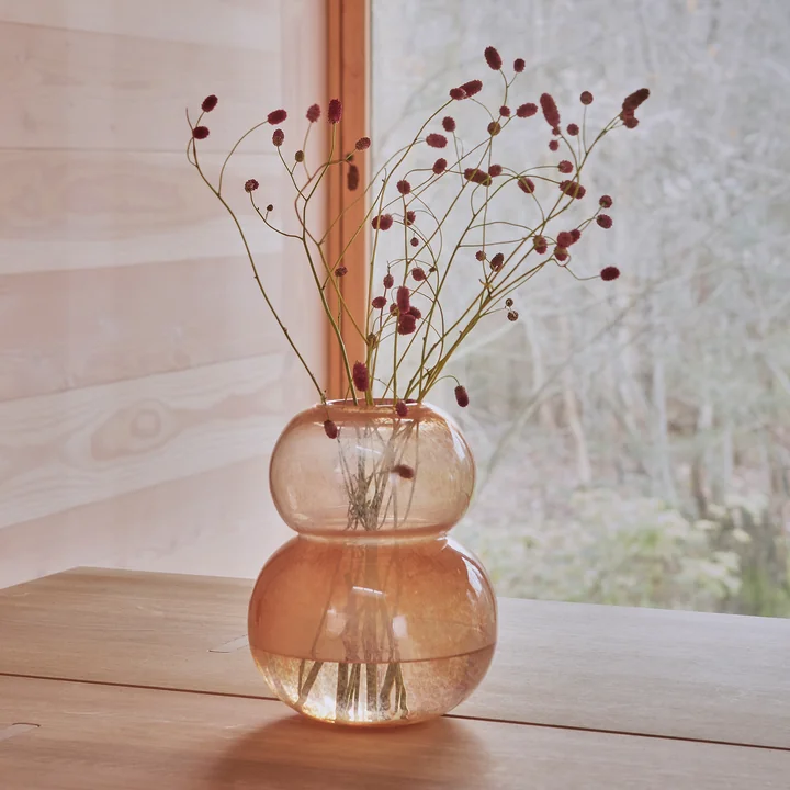 Lasi Vase small von OYOY in taupe