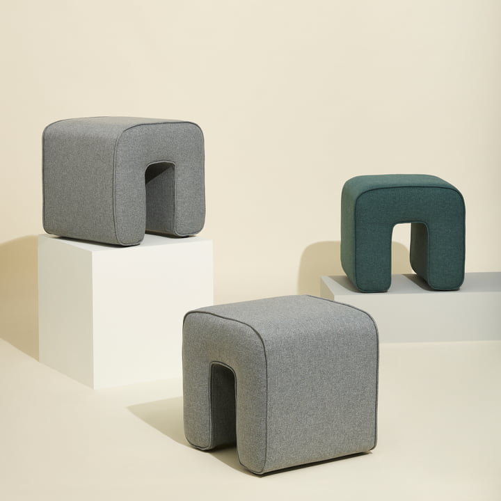 Sculpture Pouf von Hübsch Interior in der Farbe grau