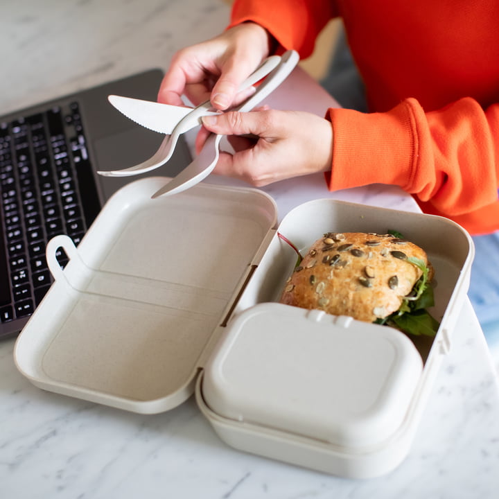 Pascal L Lunchbox mit Trennsteg, nature desert sand von Koziol