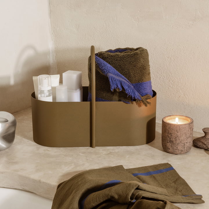 Alee Handtuch und Badetuch, olive / bright blue von ferm Living