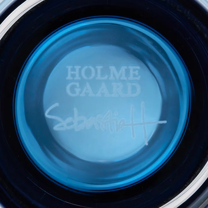 Arc Vase von Holmegaard in der Farbe dunkelblau