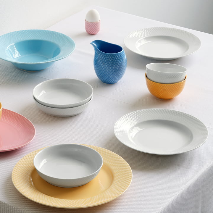 Rhombe Schale Dessert von Lyngby Porcelæn in der Farbe weiss