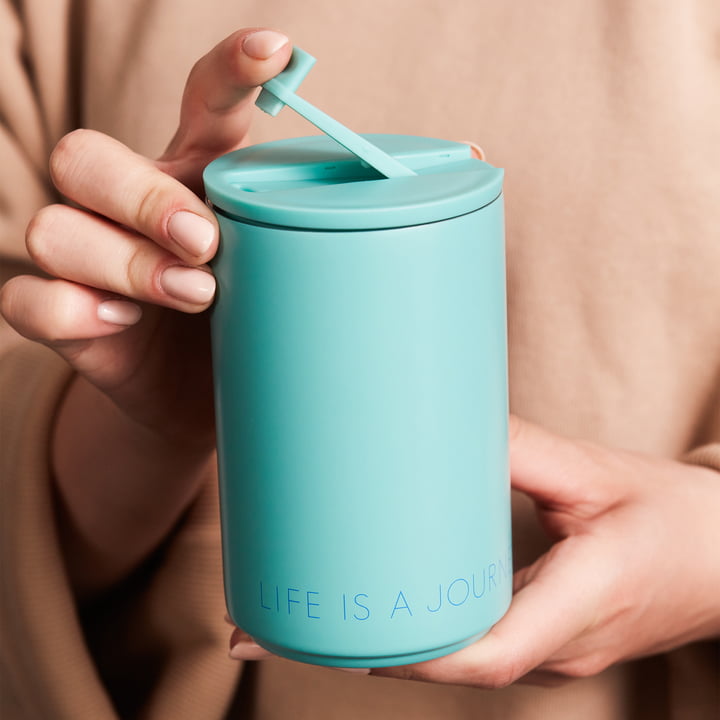 Thermo Cup 0.35 l, Life Is A Journey Take Me Along / türkis von Design Letters