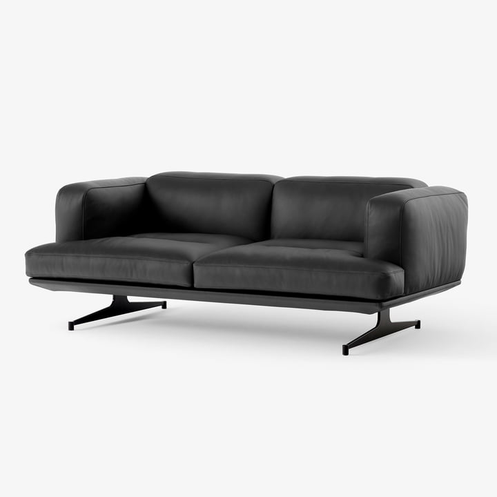 Inland Sofa AV22, 2-Sitzer, Gestell schwarz / black noble leather von &Tradition