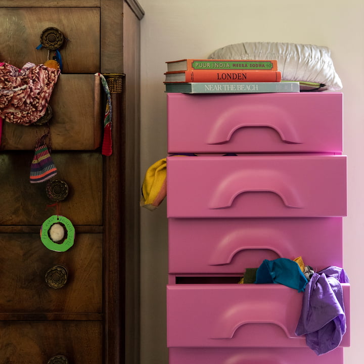 Kommode, mit 8 Schubladen / urban pink von HKliving