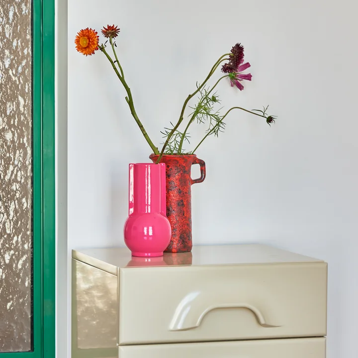 Keramikvase von HKliving in der Ausführung hot pink