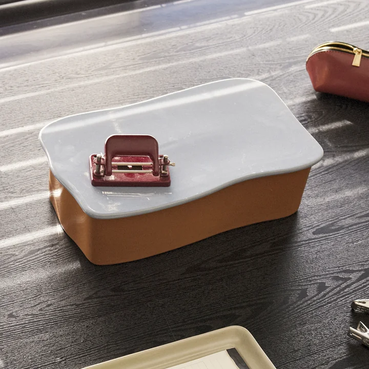 Amare Schreibtisch Organizer large, braun / hellblau von Hübsch Interior