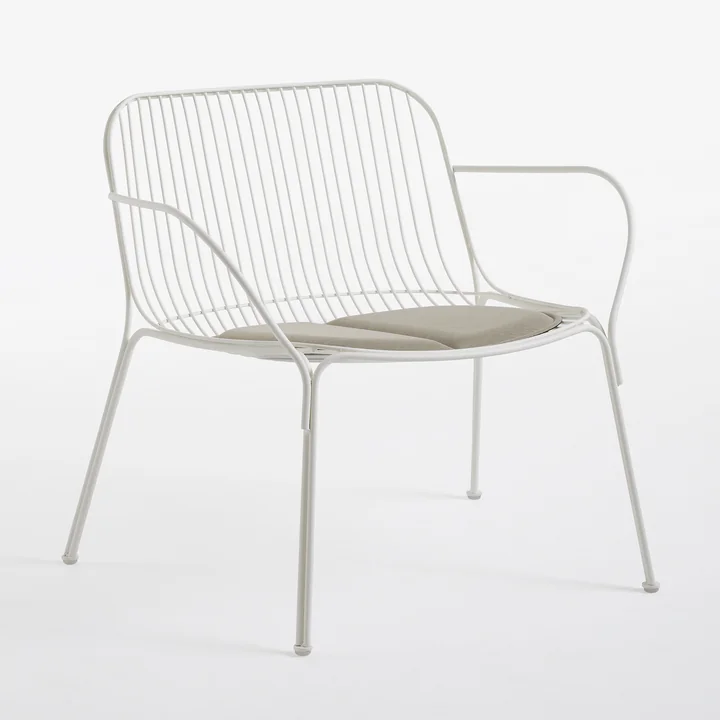 Hiray Lounge Chair, weiss mit Sitzkissen, ecru von Kartell
