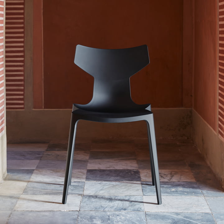 Kartell - Re-Chair Stuhl, powered by Illy, schwarz matt