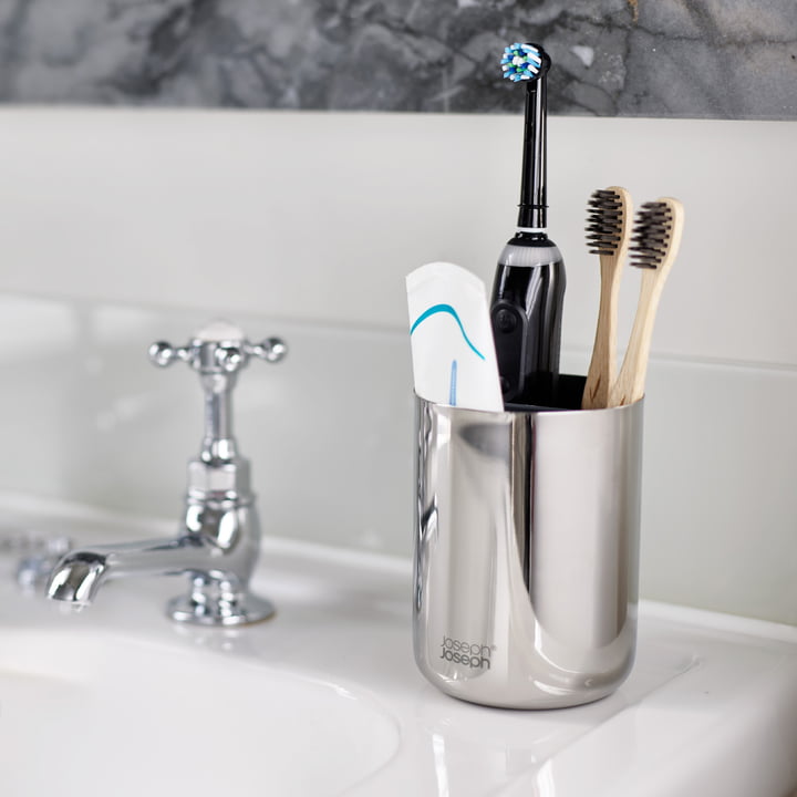 EasyStore Luxe Zahnbürstenhalter, stahl von Joseph Joseph