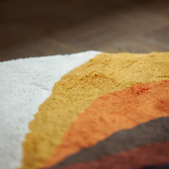 Retro swirl Badematte, 90 x 120 cm, bunt von HKliving