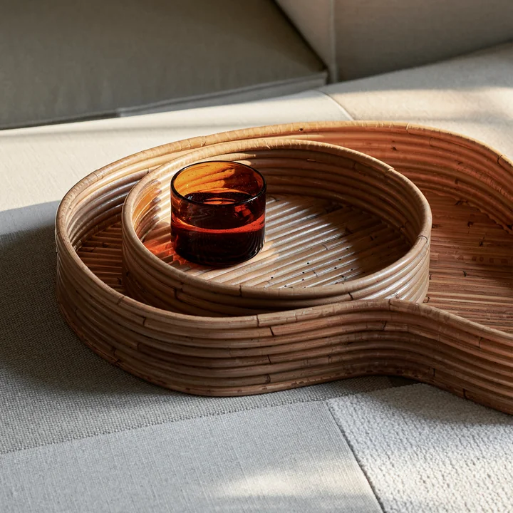 Ferm Living - Isola Tablett, natürlich gebeizt (2er Set)