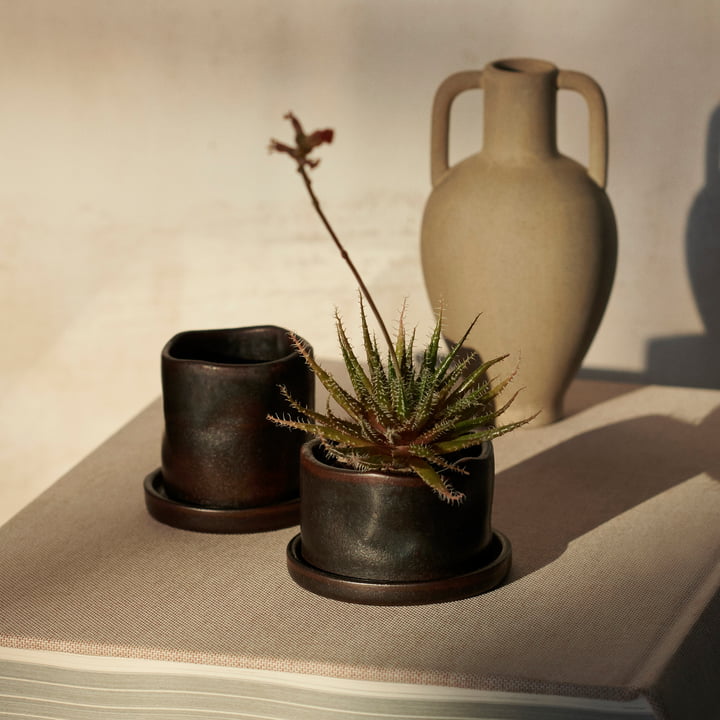 Uneru Mini Topf von ferm Living in der Farbe schwarz (2er Set)