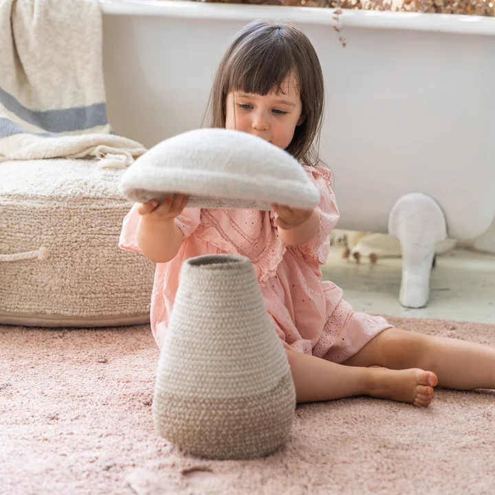 Pilz Aufbewahrungskorb, Baby, Ø 23 x 27 cm, natur / beige von Lorena Canals