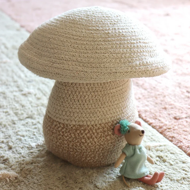 Pilz Aufbewahrungskorb, Baby, Ø 23 x 27 cm, natur / beige von Lorena Canals