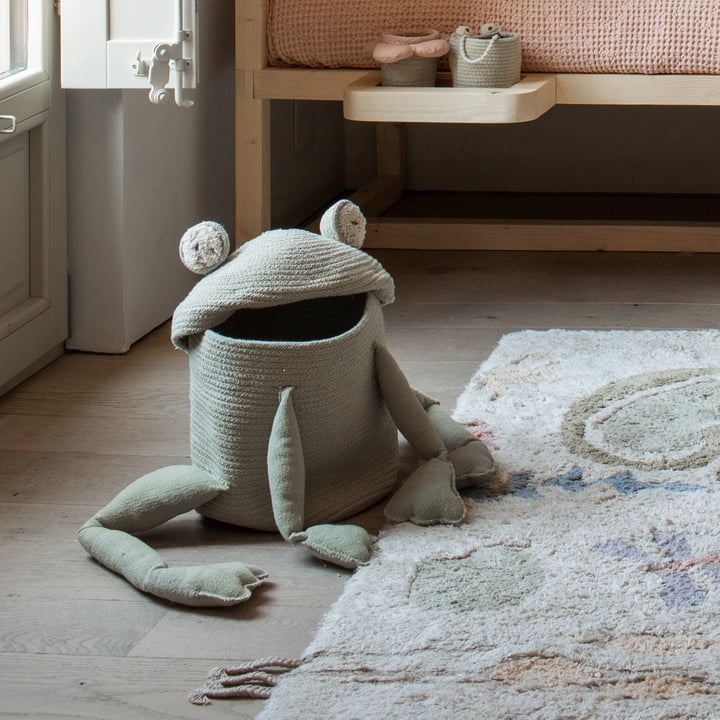 Spiel- und Aufbewahrungskorb, Fred the Frog, grün von Lorena Canals