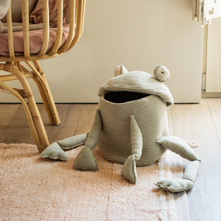 Spiel- und Aufbewahrungskorb, Fred the Frog, grün von Lorena Canals