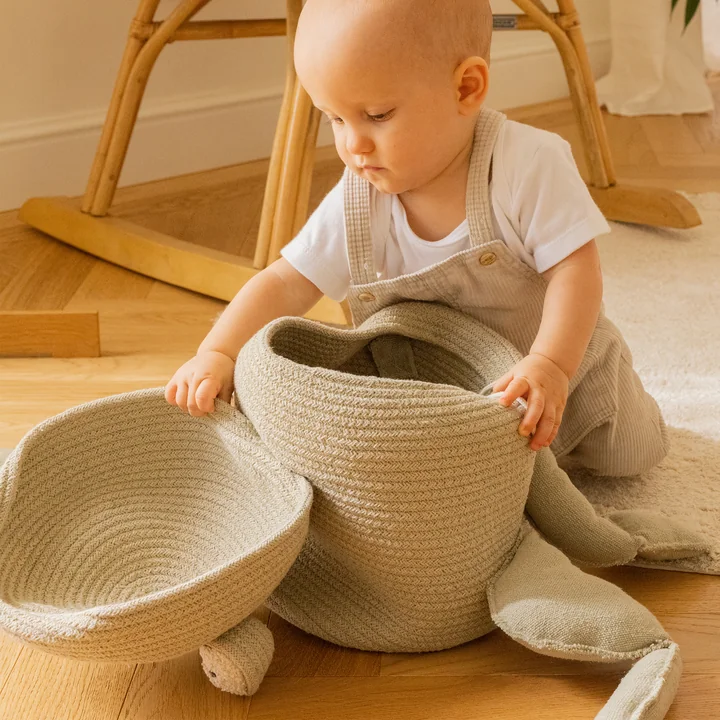 Spiel- und Aufbewahrungskorb, Fred the Frog, grün von Lorena Canals