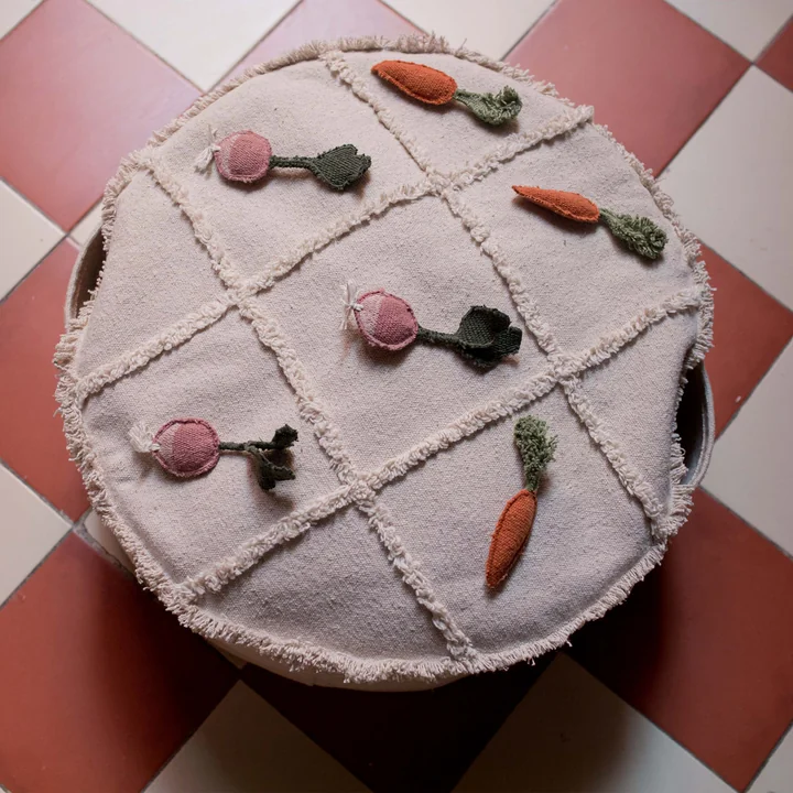 Tic-Tac-Toe Pouf, 50 x 50 cm, natur von Lorena Canals