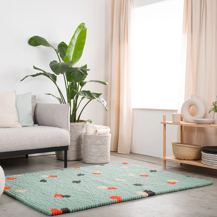 myfelt - Terra Filzkugelteppich rechteckig