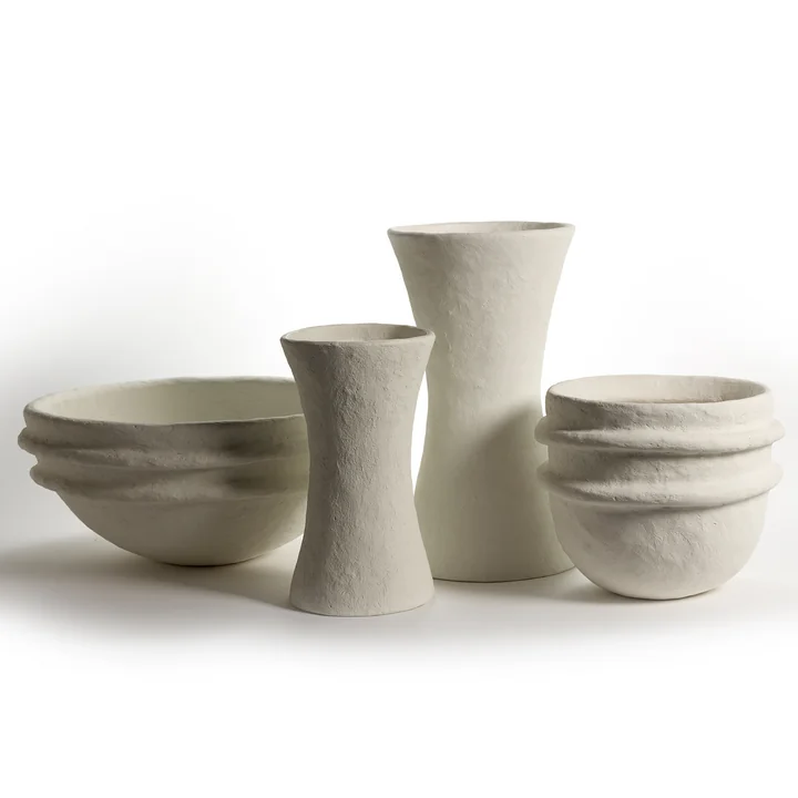 Earth Blumentopf und Schale von Serax in der Farbe weiss