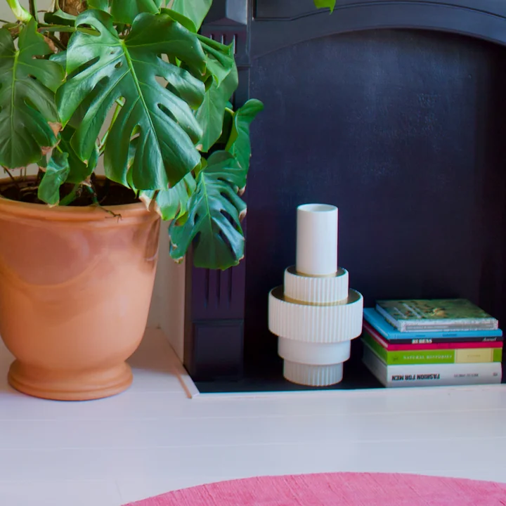 POLSPOTTEN - Gear Vase, L, weiss / gold (matt glasiert)