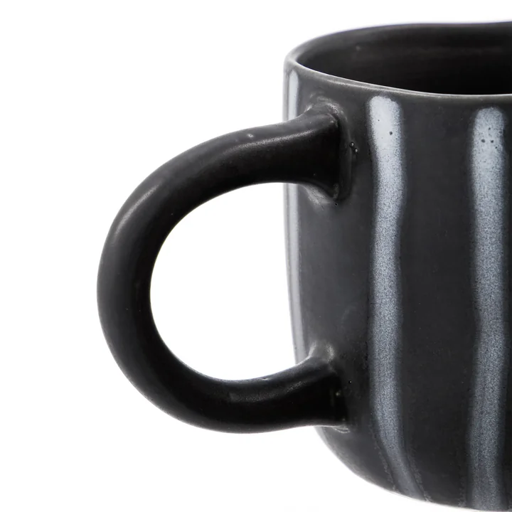 House Doctor - Line Tasse, Ø 8,7 cm, schwarz / braun