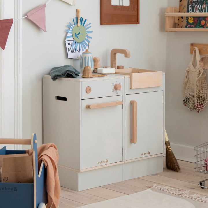 KIDchen Kinderküche aus Holz, beige von Sebra