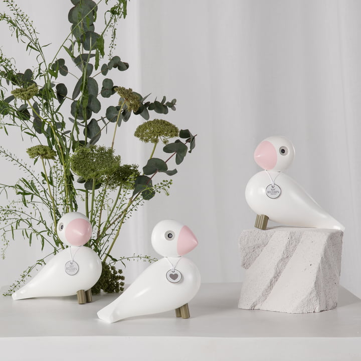 Singvogel Love Charity von Kay Bojesen in der Ausführung weiss / rosa