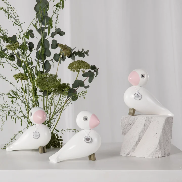Singvogel Love Charity von Kay Bojesen in der Ausführung weiss / rosa