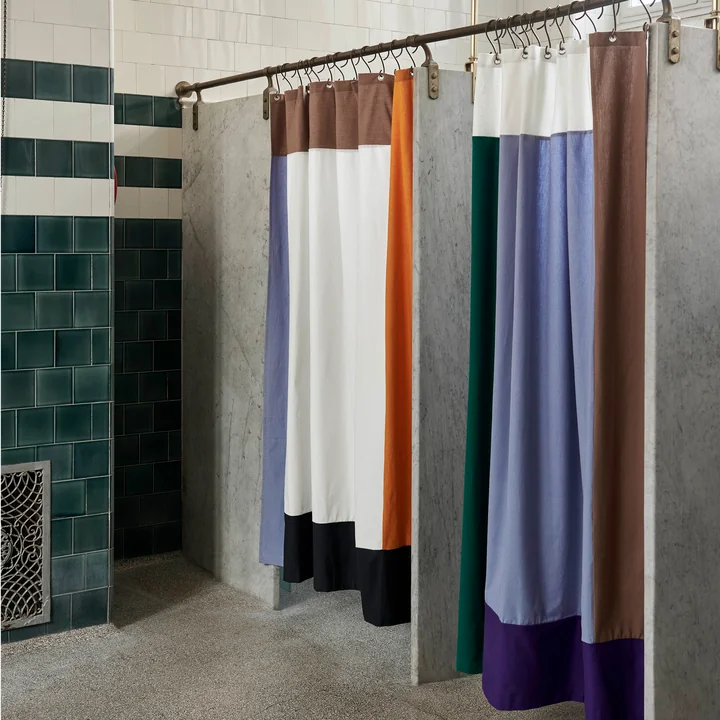 Pivot Duschvorhang, 200 x 180 cm, cream und blau von HAY