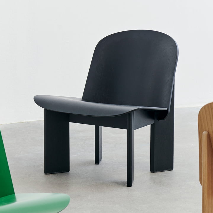 Chisel Lounge Chair, eiche schwarz (wasserbasiert lackiert) von HAY