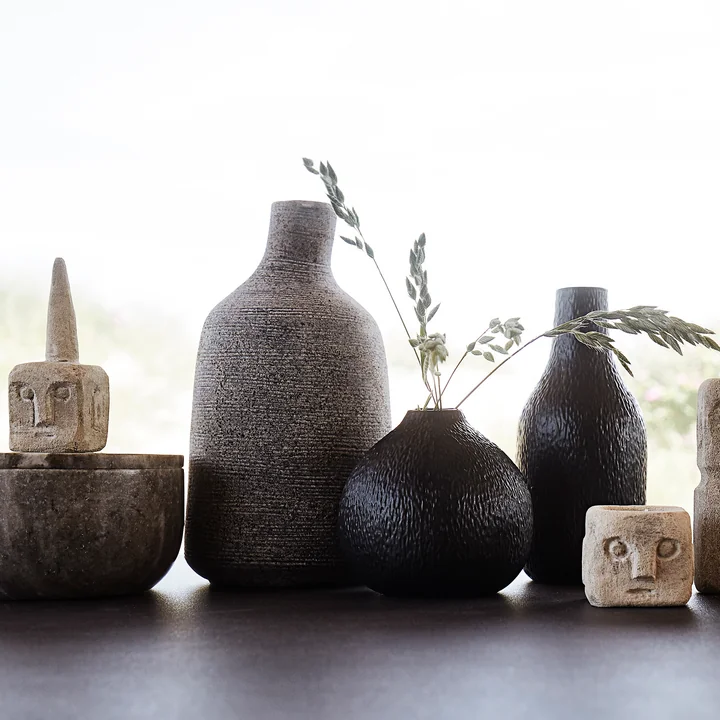 Muubs - Stain Vase large, grau / braun