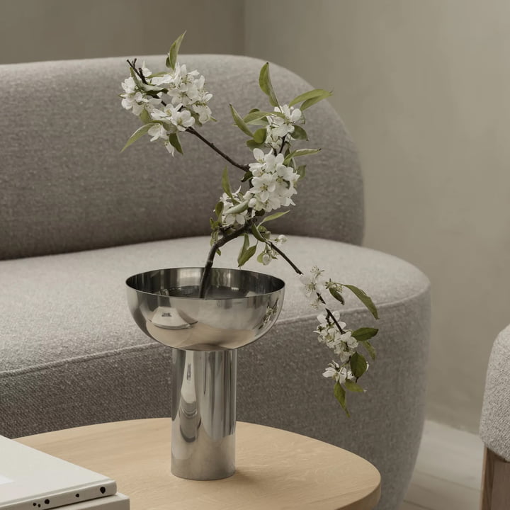 Miyabi Vase von Blomus in der Ausführung silber