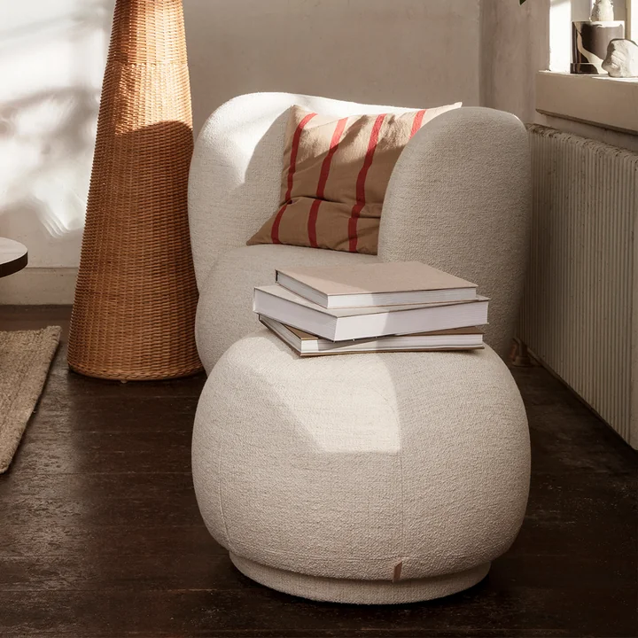 Rico Lounge Chair, Wool Bouclé off-white von Ferm Living