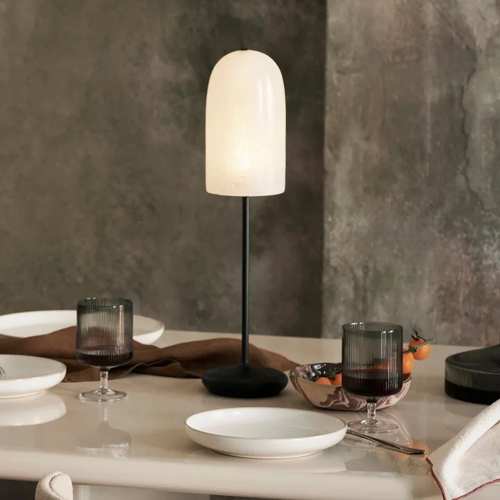 Ferm Living - Gry LED Akku Tischleuchte, schwarz / translucent