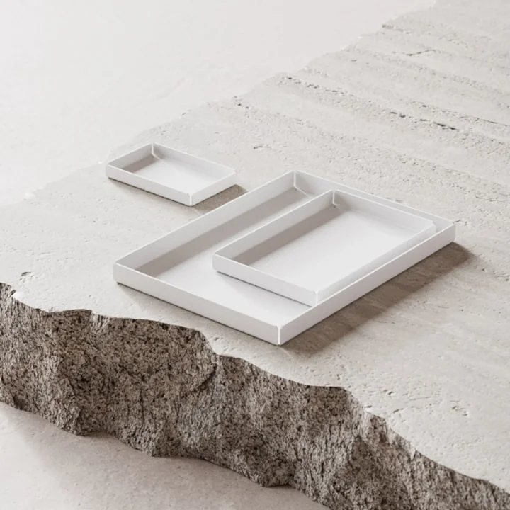 Tablett, weiss (3er-Set) von Nichba Design