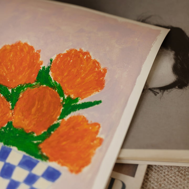 Orange Flowers von Carla Llanos für The Poster Club