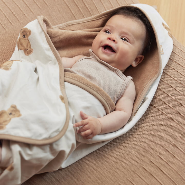 Einschlagdecke für Babyschale, Teddy Bear, mehrfarbig von Jollein