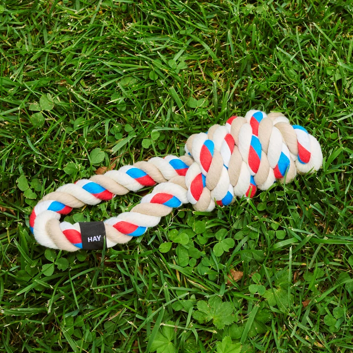 Dogs Rope Spielzeug, rot / türkis / off-white von HAY