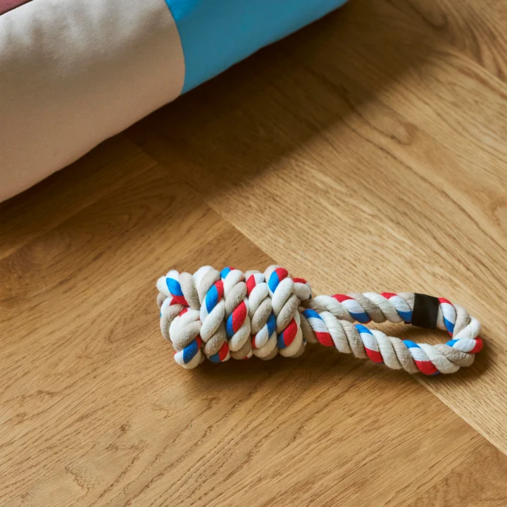 Dogs Rope Spielzeug, rot / türkis / off-white von HAY