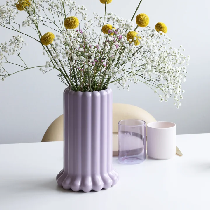 Tubular Vase, H 24 cm, lilac breeze von Design Letters