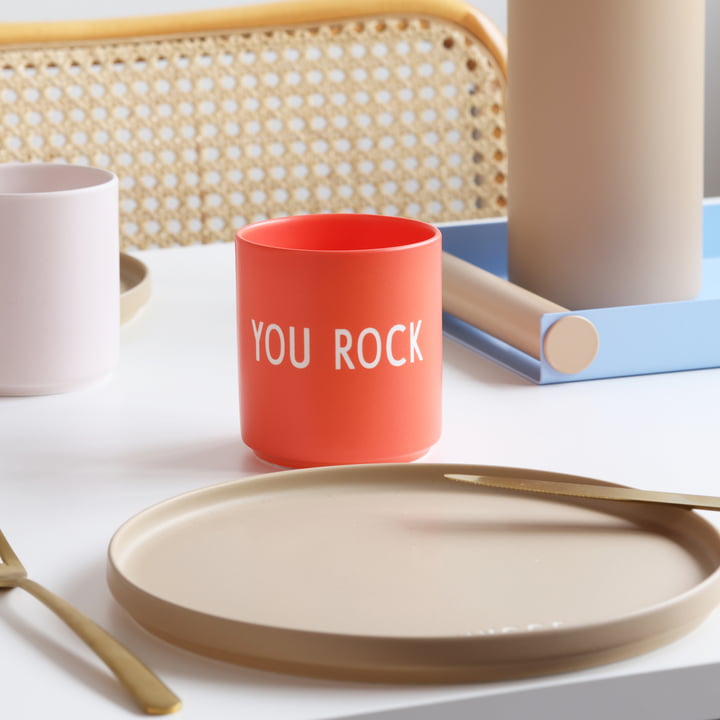 AJ Favourite Porzellan Becher, You Rock / red von Design Letters