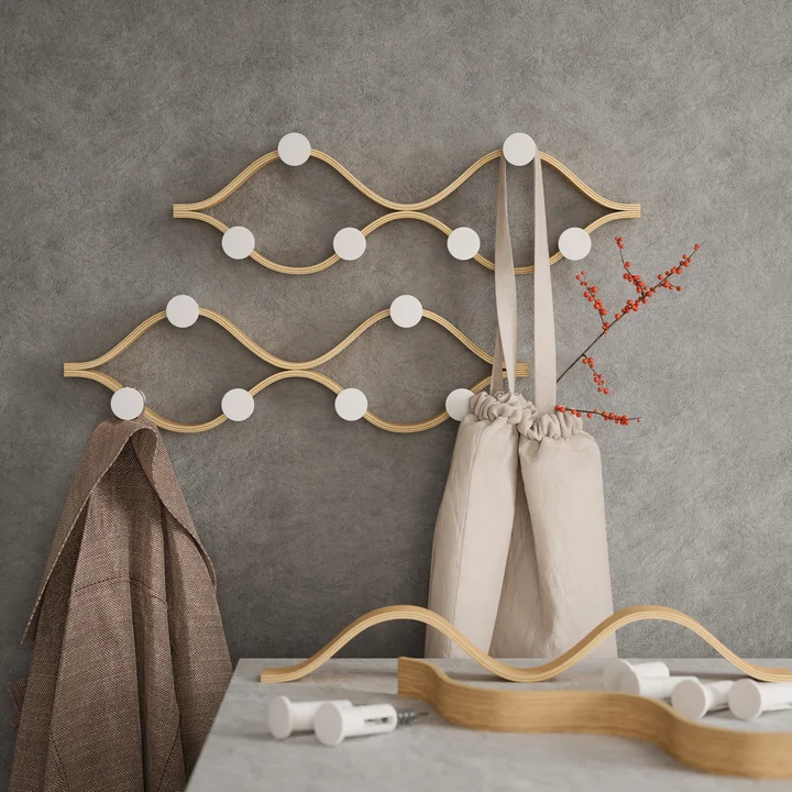 Montage Wandgardrobe, weiss / natur von Umbra