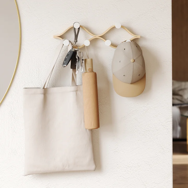 Montage Wandgardrobe, weiss / natur von Umbra