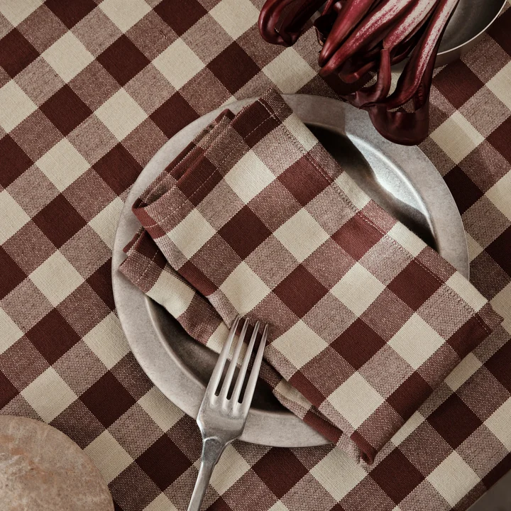 Bothy Check Serviette (4er-Set), zimt/grau-grün von Ferm Living