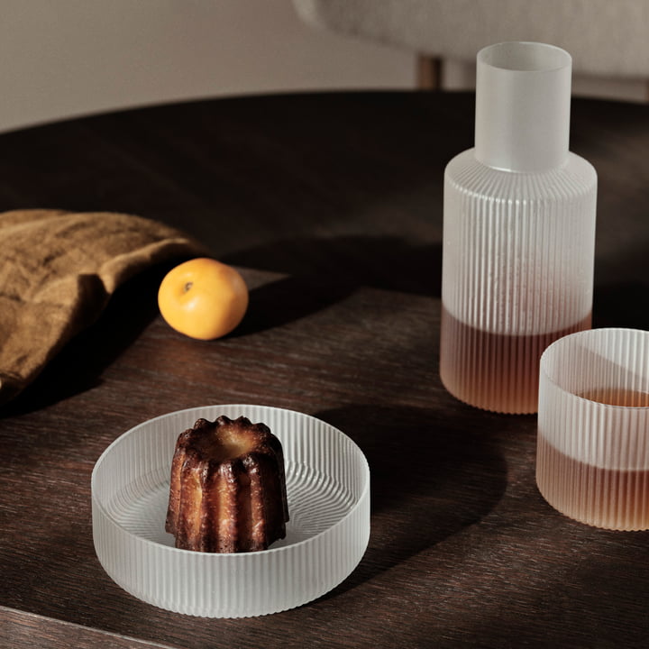 Ripple Karaffen-Set, klein / frosted von ferm Living