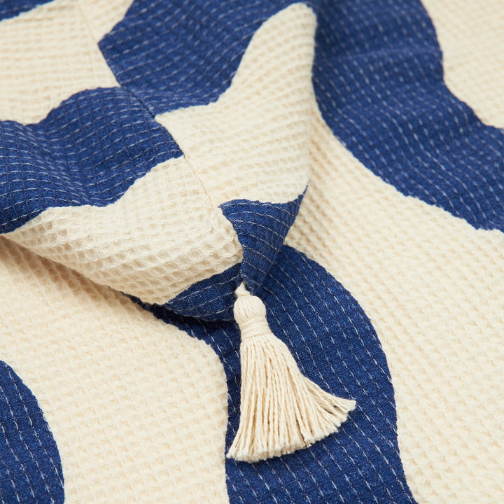 Portofino Musselin Poncho, blue waves waffle von Nobodinoz