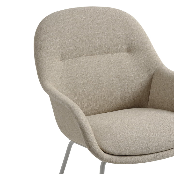 Muuto - Fiber Lounge Armchair Tube Base (gepolstert)