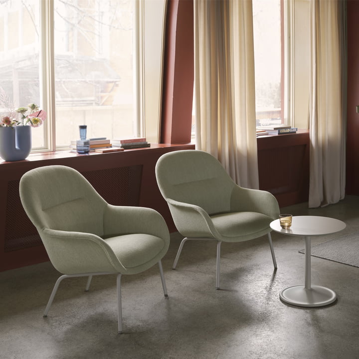 Muuto - Fiber Lounge Armchair Tube Base (gepolstert)